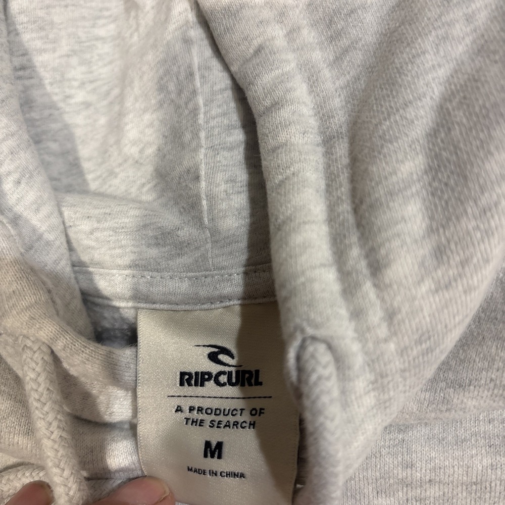 Rip Curl Gray Hoodie Live The Search Size M Embroidered Heavy - Picture 3 of 7